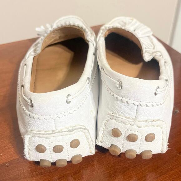 COACH NADIA LOAFER MOCCASIN CHALK WHITE SZ 8.5B PEBBLED LEATHER RUBBER SOLE - Picture 4 of 8